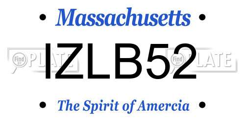 IZLB52 Massachusetts License Plate