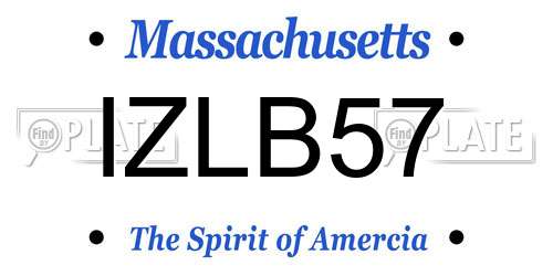 IZLB57 Massachusetts License Plate