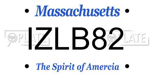IZLB82 Massachusetts License Plate