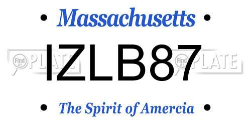 IZLB87 Massachusetts License Plate
