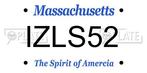 IZLS52 Massachusetts License Plate