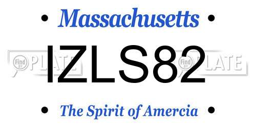 IZLS82 Massachusetts License Plate