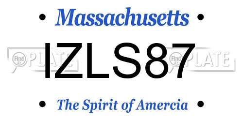 IZLS87 Massachusetts License Plate