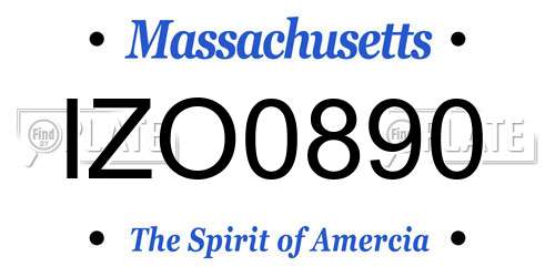 IZO0890 Massachusetts License Plate
