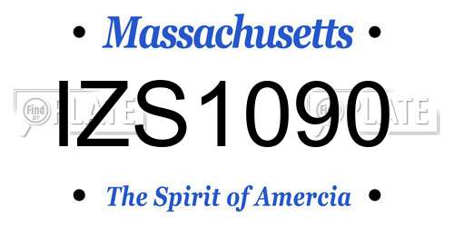 IZS1090 Massachusetts License Plate