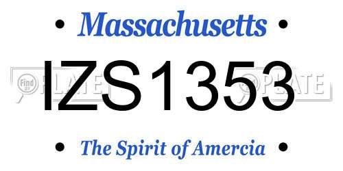 IZS1353 Massachusetts License Plate