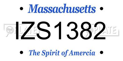 IZS1382 Massachusetts License Plate