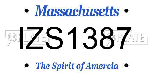 IZS1387 Massachusetts License Plate
