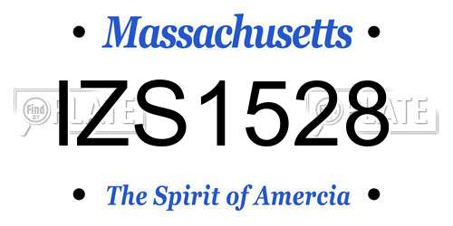 IZS1528 Massachusetts License Plate