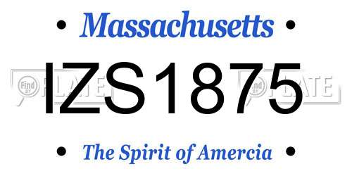 IZS1875 Massachusetts License Plate