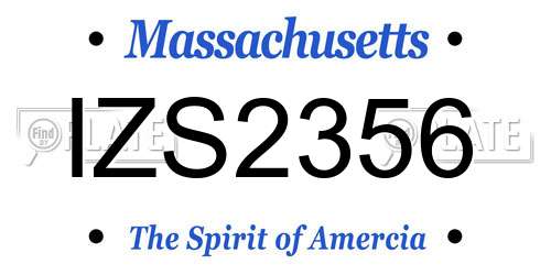 IZS2356 Massachusetts License Plate