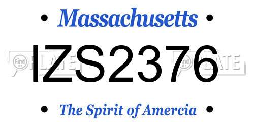 IZS2376 Massachusetts License Plate