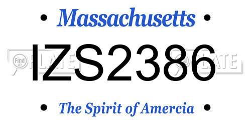 IZS2386 Massachusetts License Plate