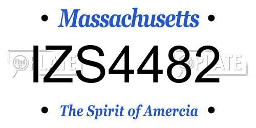 IZS4482 Massachusetts License Plate
