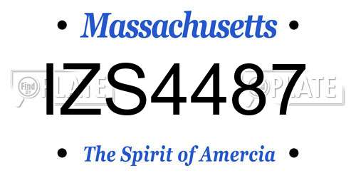 IZS4487 Massachusetts License Plate