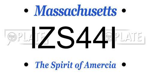 IZS44I Massachusetts License Plate