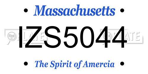 IZS5044 Massachusetts License Plate