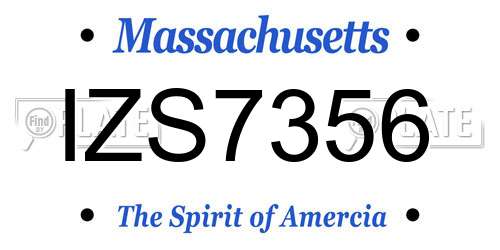 IZS7356 Massachusetts License Plate