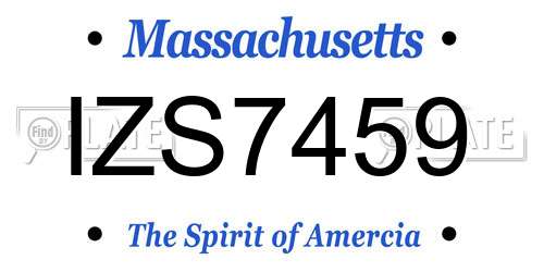 IZS7459 Massachusetts License Plate