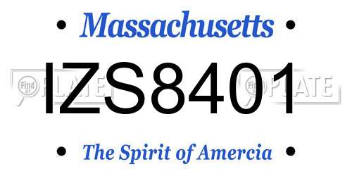 IZS8401 Massachusetts License Plate