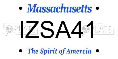 IZSA41 Massachusetts License Plate