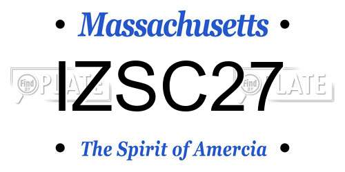 IZSC27 Massachusetts License Plate