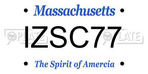 IZSC77 Massachusetts License Plate