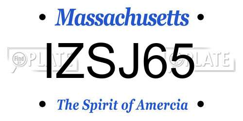 IZSJ65 Massachusetts License Plate