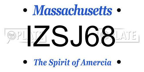 IZSJ68 Massachusetts License Plate