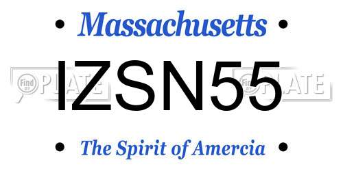 IZSN55 Massachusetts License Plate