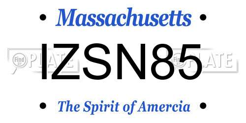IZSN85 Massachusetts License Plate