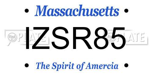 IZSR85 Massachusetts License Plate
