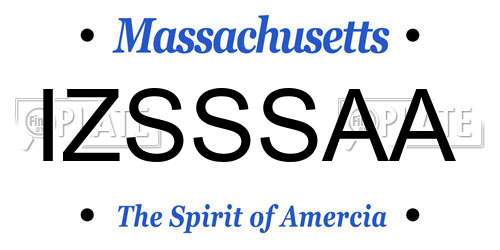 IZSSSAA Massachusetts License Plate