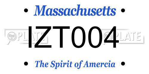 IZT004 Massachusetts License Plate