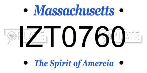 IZT0760 Massachusetts License Plate