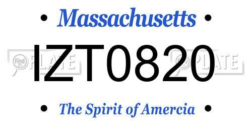 IZT0820 Massachusetts License Plate