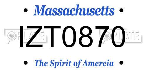 IZT0870 Massachusetts License Plate