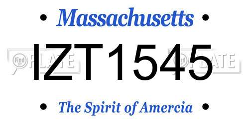 IZT1545 Massachusetts License Plate