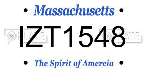 IZT1548 Massachusetts License Plate