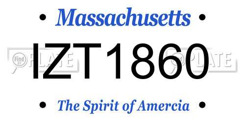 IZT1860 Massachusetts License Plate