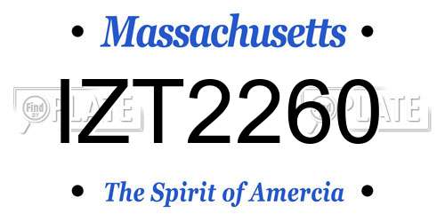 IZT2260 Massachusetts License Plate