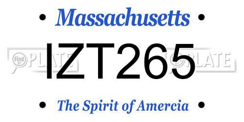 IZT265 Massachusetts License Plate