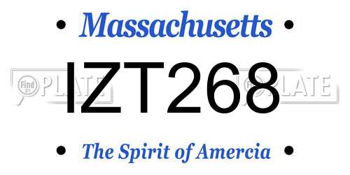 IZT268 Massachusetts License Plate