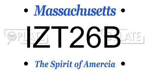 IZT26B Massachusetts License Plate