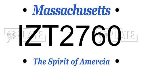 IZT2760 Massachusetts License Plate
