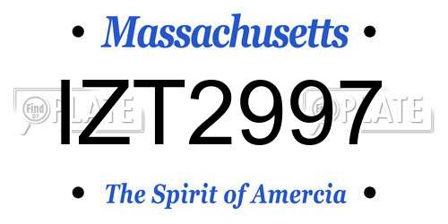 IZT2997 Massachusetts License Plate