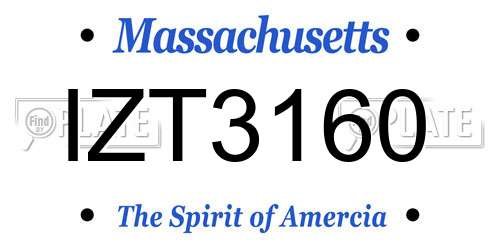 IZT3160 Massachusetts License Plate