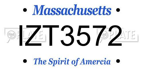 IZT3572 Massachusetts License Plate