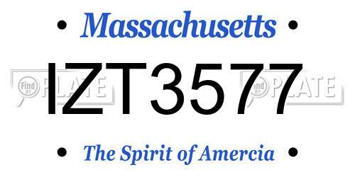 IZT3577 Massachusetts License Plate