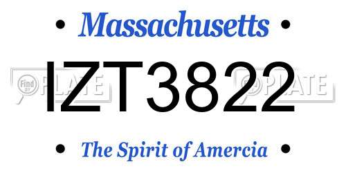 IZT3822 Massachusetts License Plate
